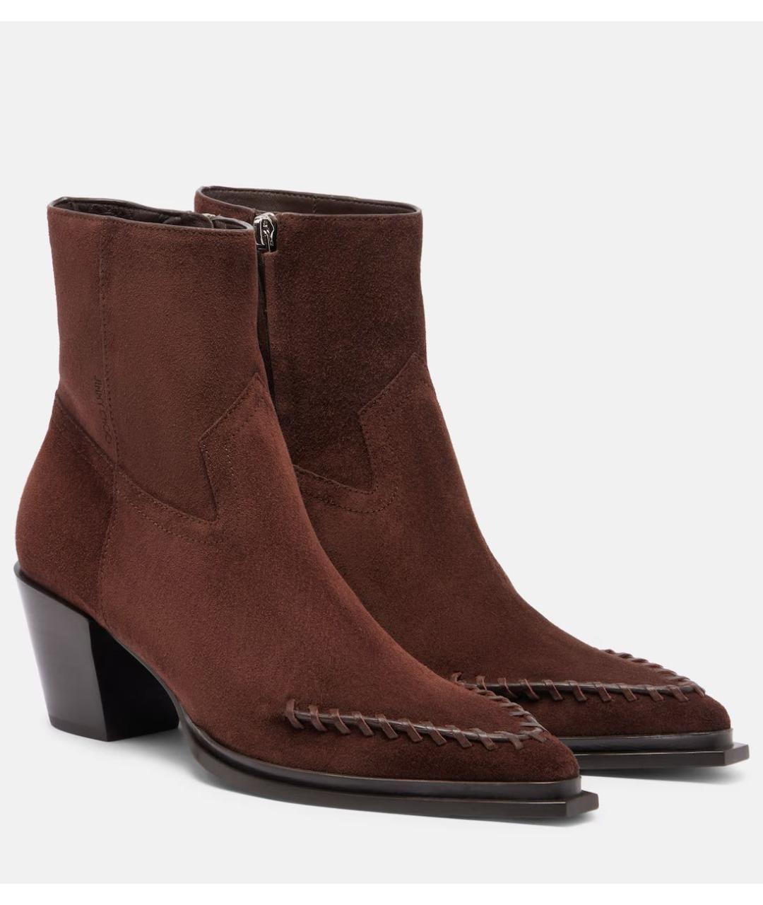 JIMMY CHOO Коричневые кожаные ботильоны, фото 2