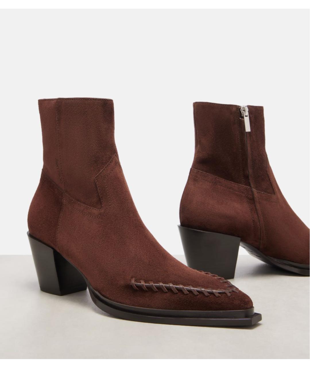 JIMMY CHOO Коричневые кожаные ботильоны, фото 5