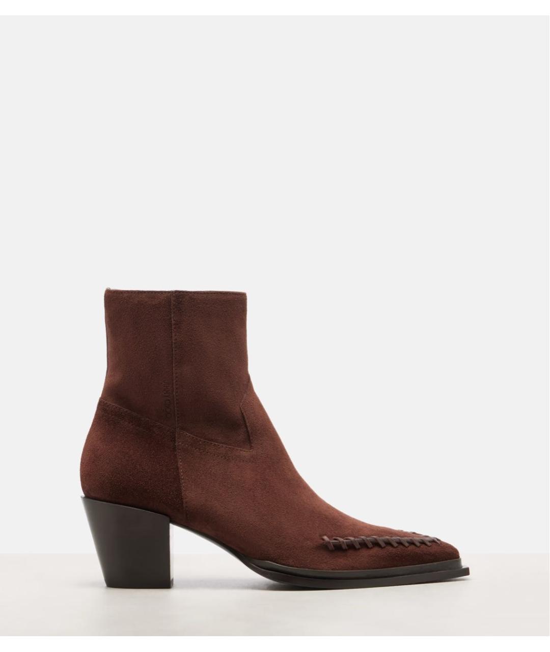JIMMY CHOO Коричневые кожаные ботильоны, фото 6