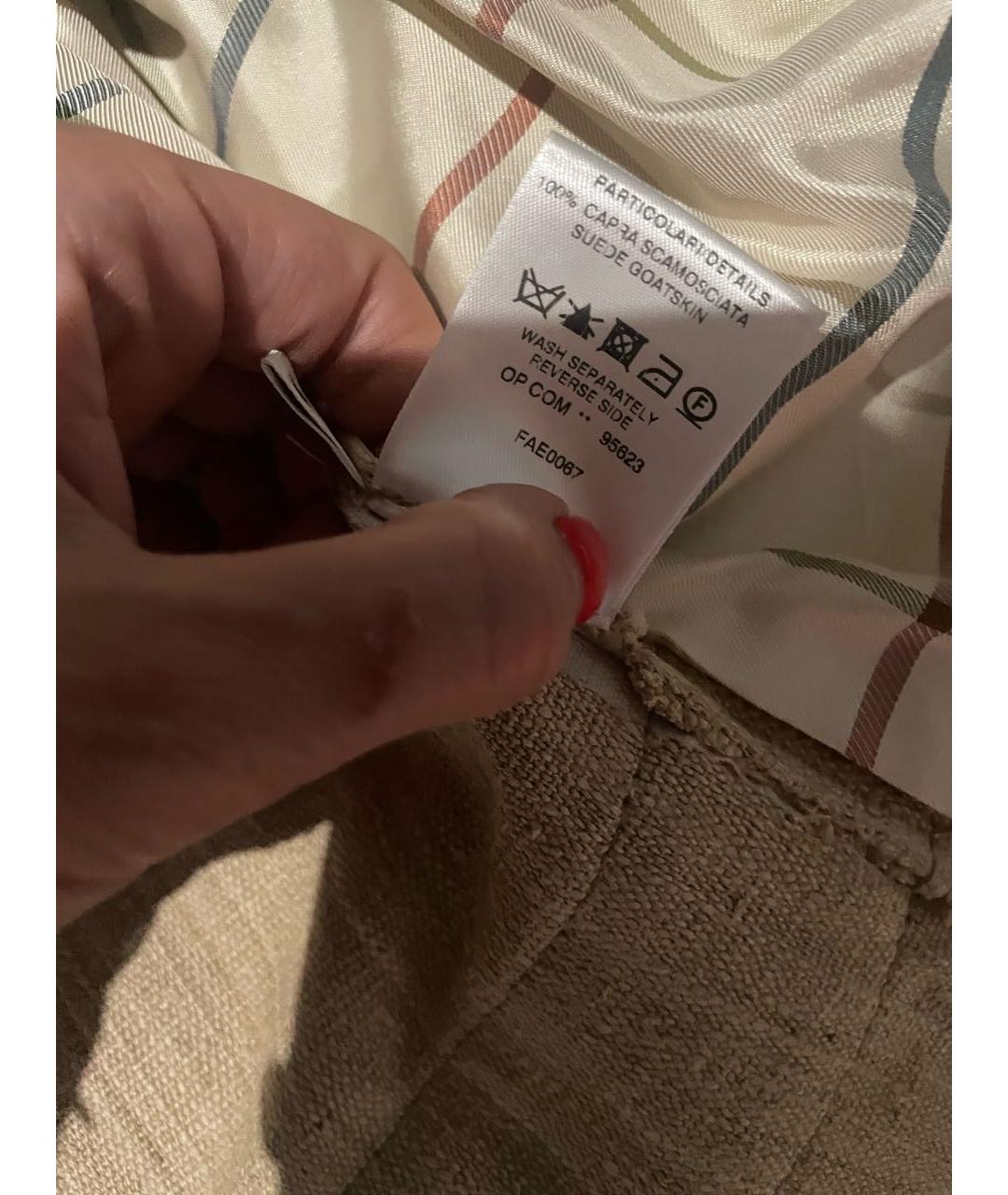 LORO PIANA Бежевый льняной пиджак, фото 5