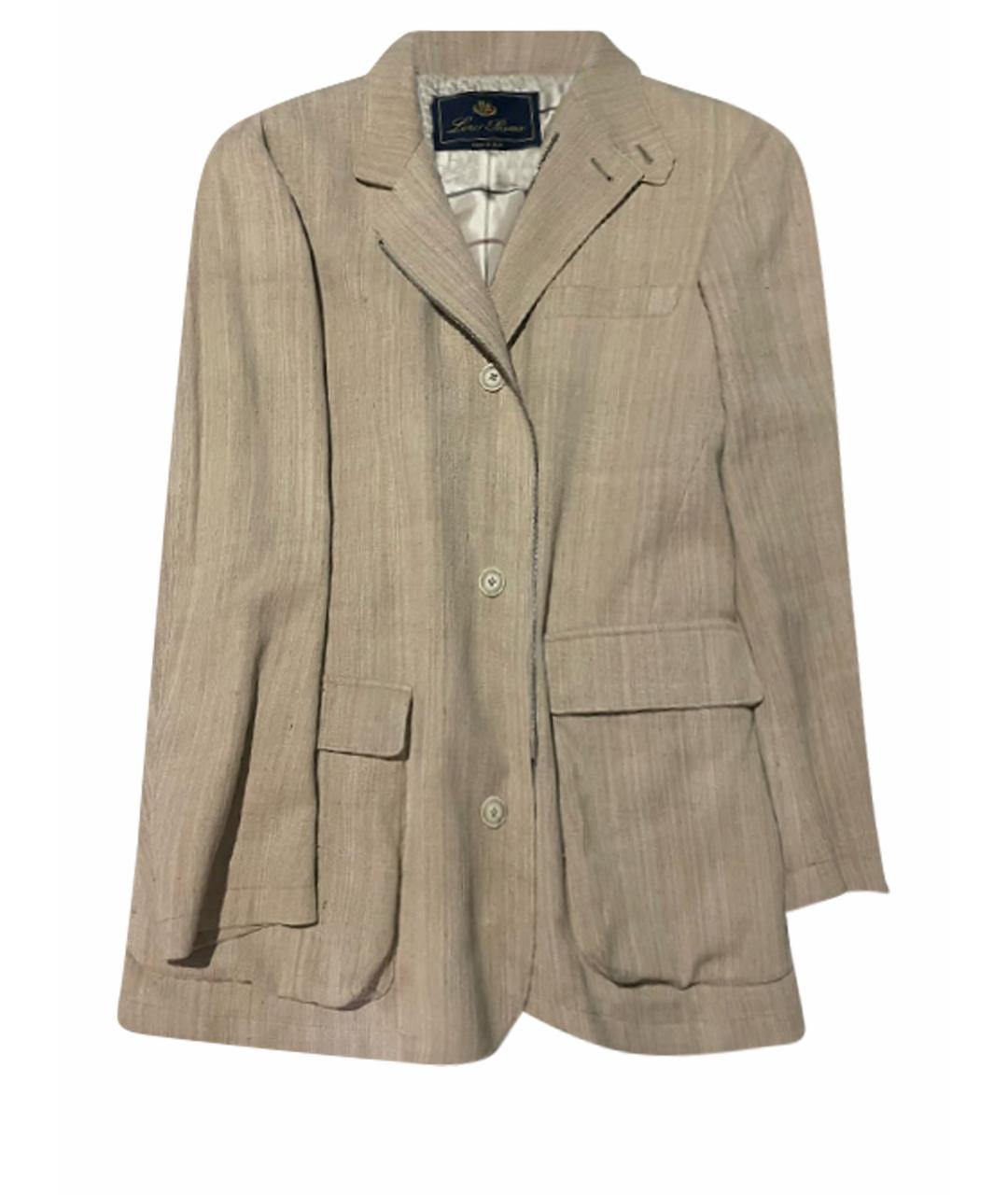 LORO PIANA Бежевый льняной пиджак, фото 1
