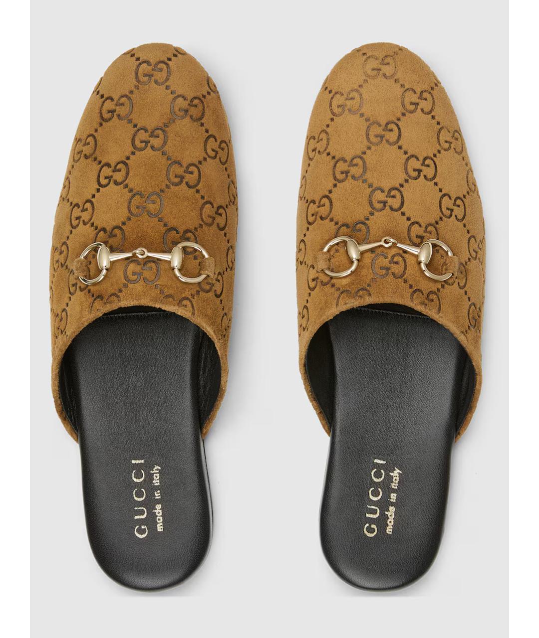 GUCCI Коричневые кожаные мюли, фото 4