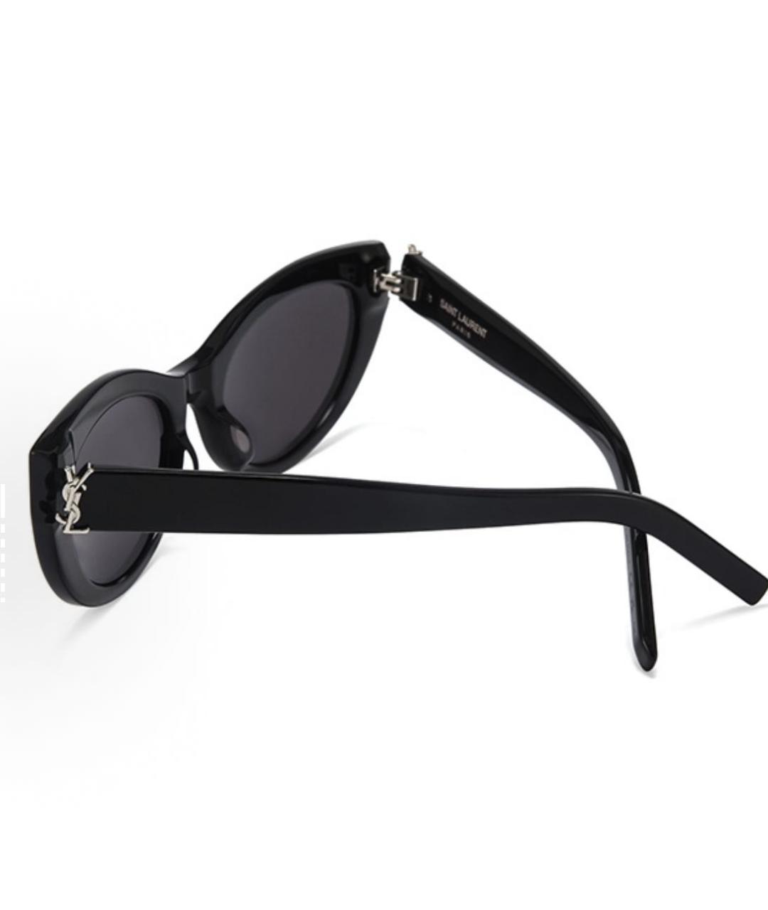 SAINT LAURENT Черные пластиковые солнцезащитные очки, фото 3