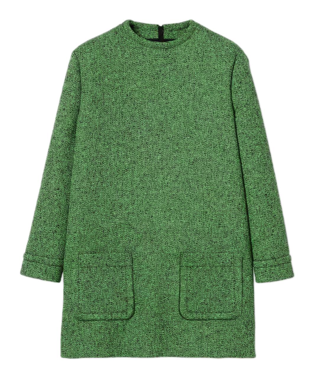 GUCCI Зеленые шерстяное повседневное платье, фото 1