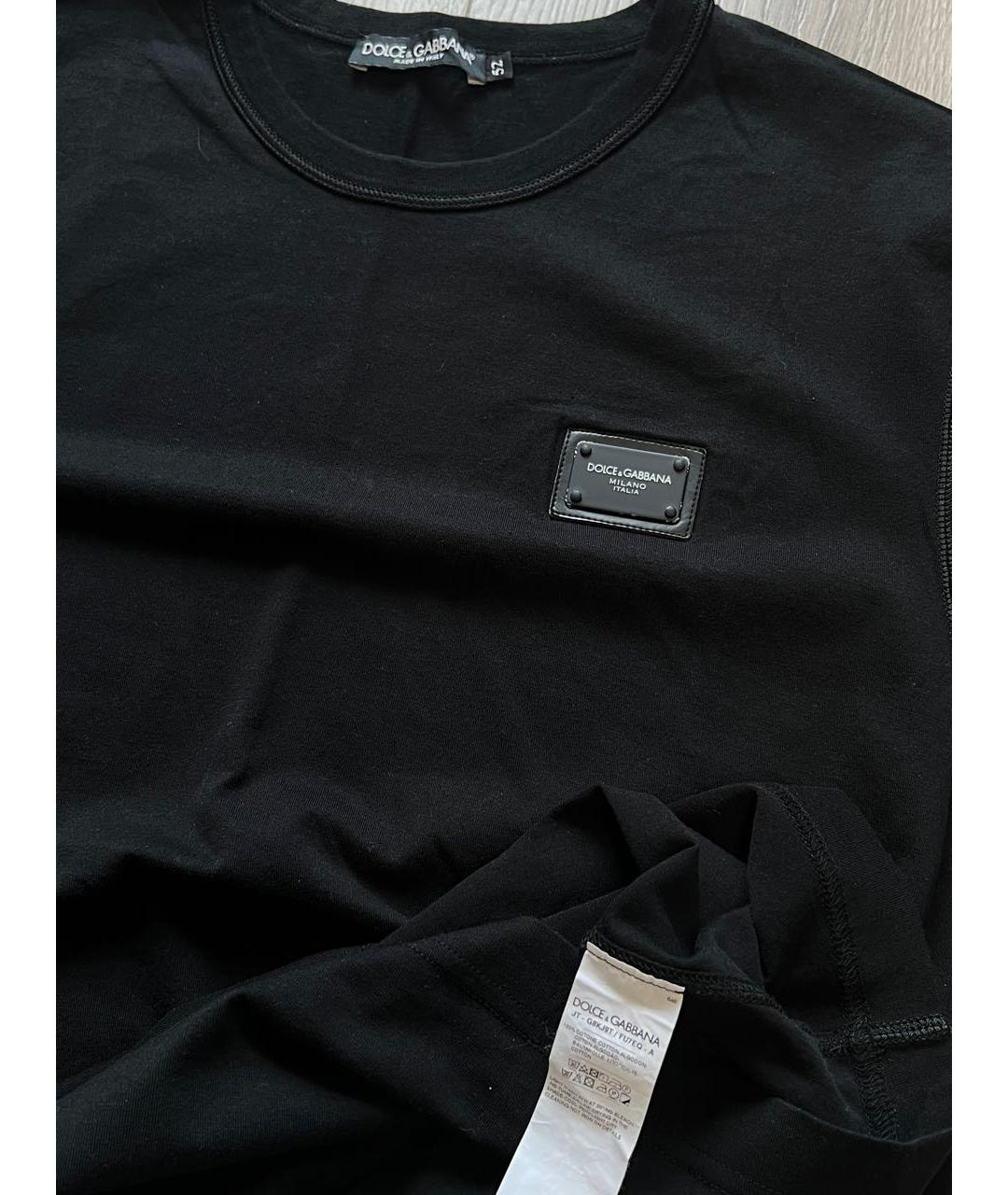 DOLCE&GABBANA Черная хлопковая футболка, фото 6