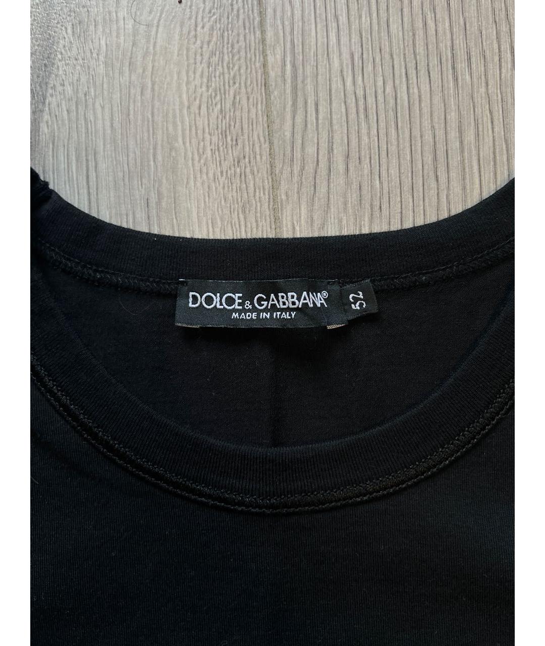 DOLCE&GABBANA Черная хлопковая футболка, фото 3