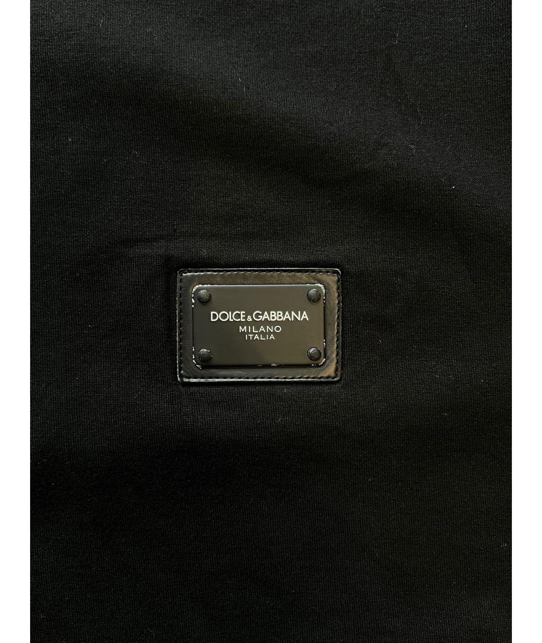 DOLCE&GABBANA Черная хлопковая футболка, фото 5