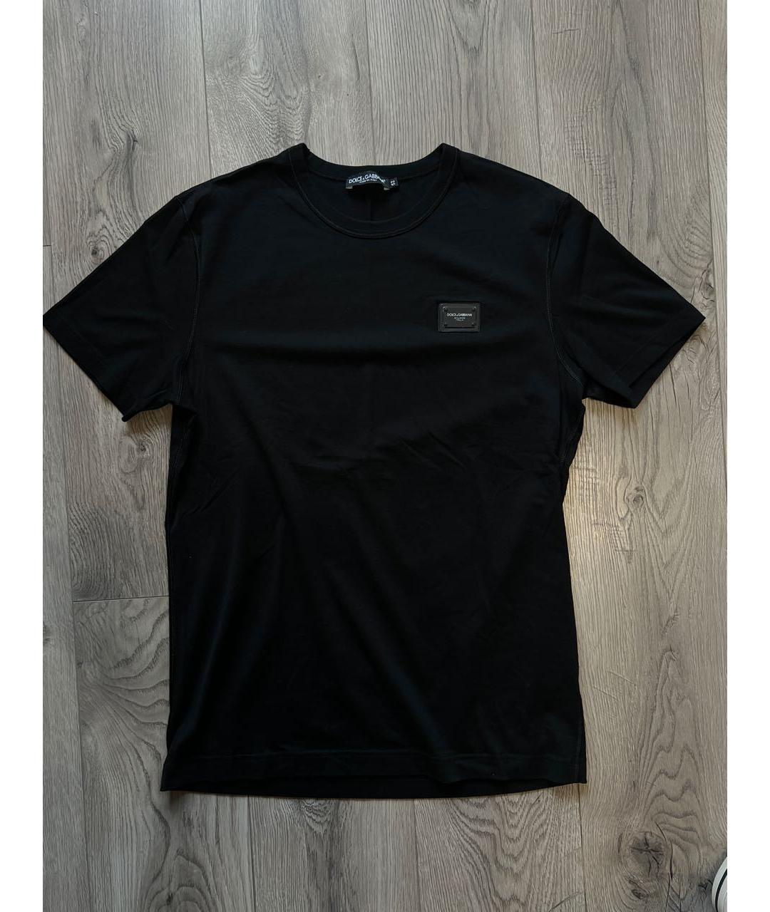DOLCE&GABBANA Черная хлопковая футболка, фото 7