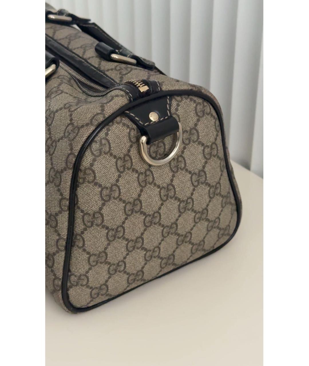 GUCCI Бежевая тканевая сумка с короткими ручками, фото 5