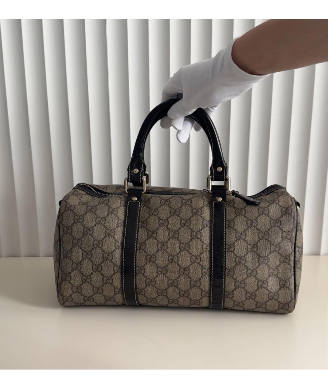 GUCCI Бежевая тканевая сумка с короткими ручками, фото 3