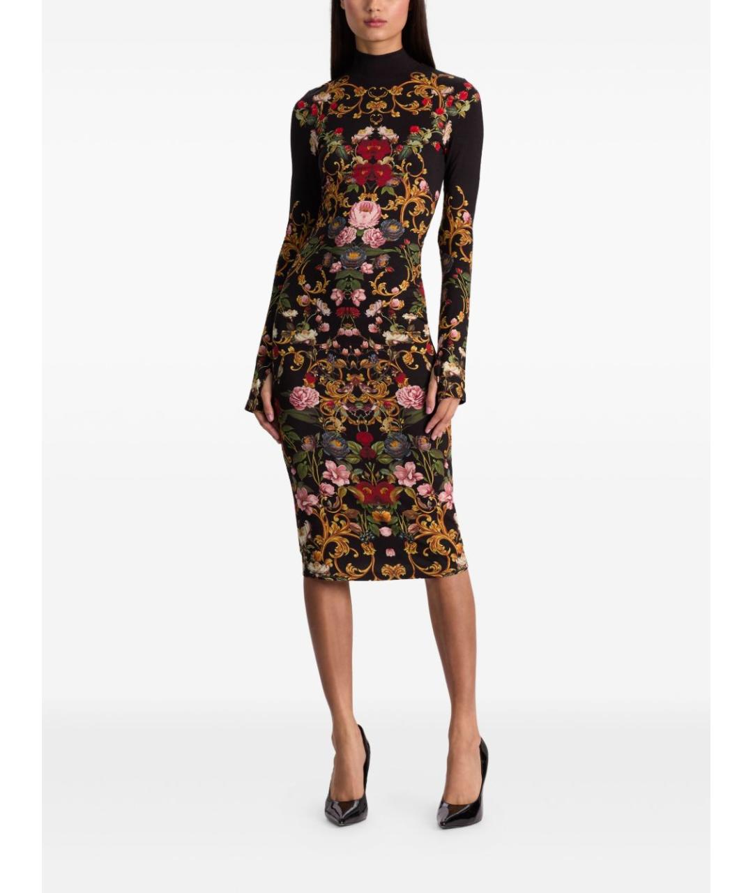 ALICE+OLIVIA Черное вискозное платье, фото 3