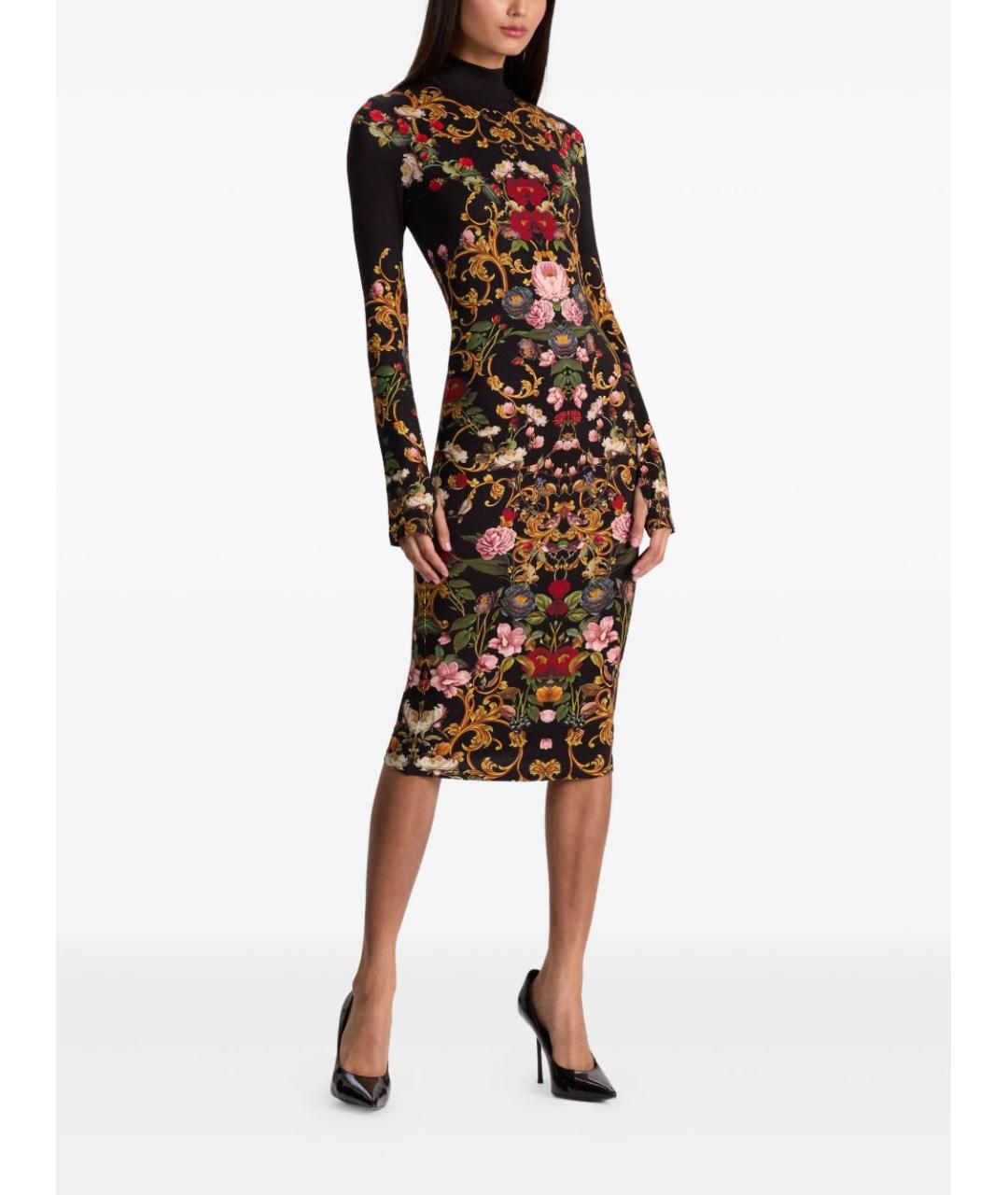 ALICE+OLIVIA Черное вискозное платье, фото 4
