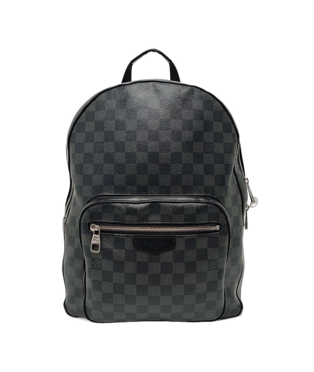 LOUIS VUITTON Антрацитовый кожаный рюкзак, фото 1