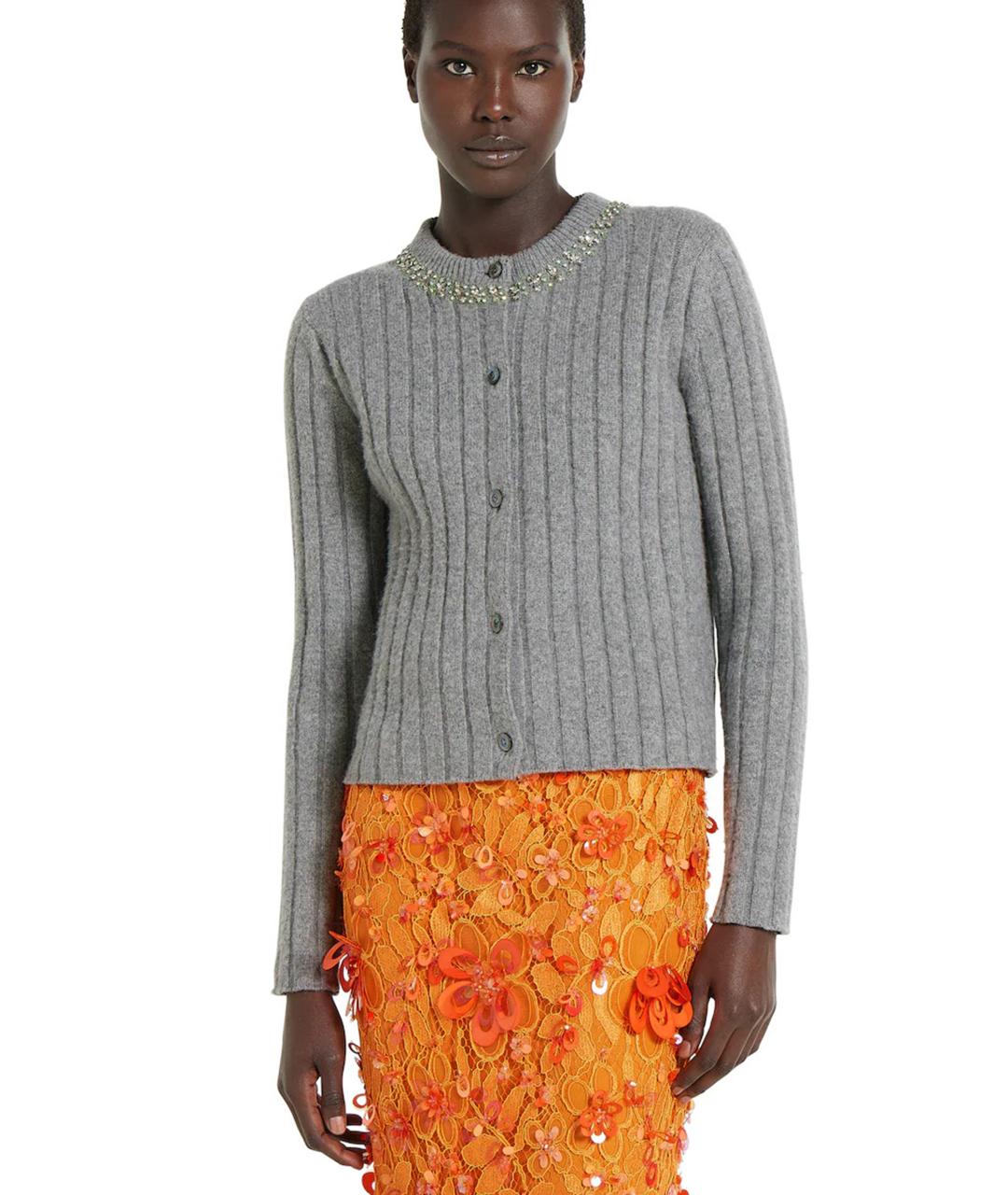 GUCCI Серый шерстяной кардиган, фото 3