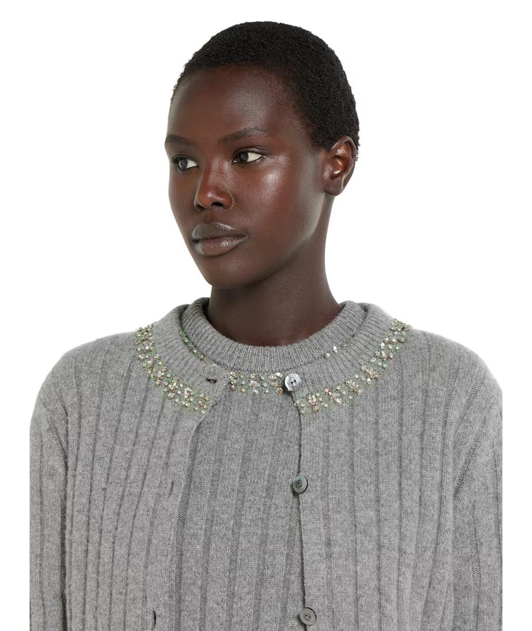 GUCCI Серый шерстяной кардиган, фото 5