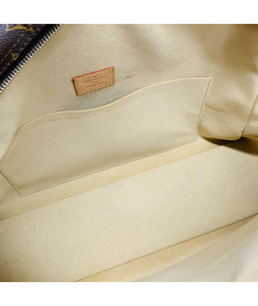 LOUIS VUITTON Коричневая кожаная сумка с короткими ручками, фото 7