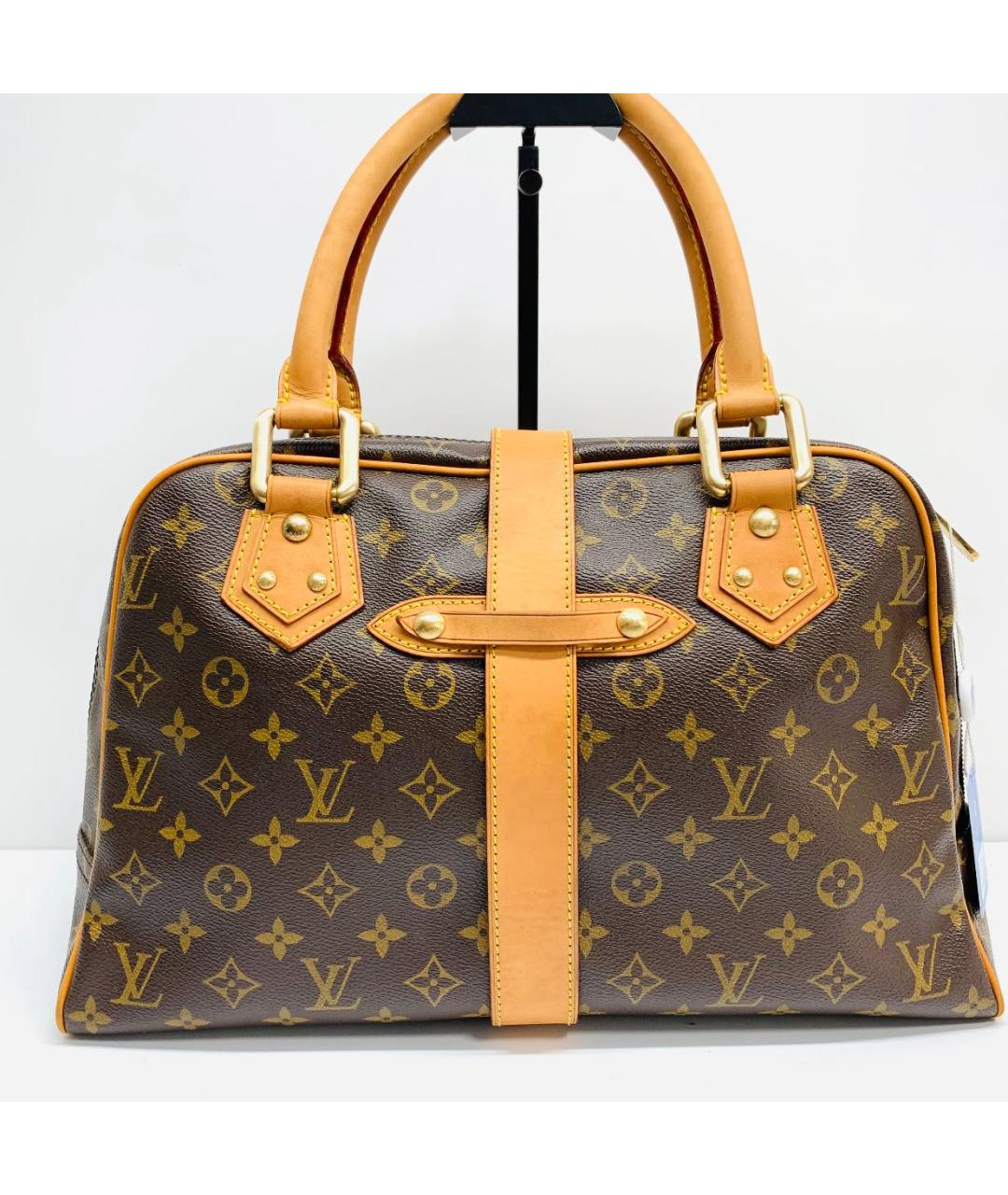 LOUIS VUITTON Коричневая кожаная сумка с короткими ручками, фото 2