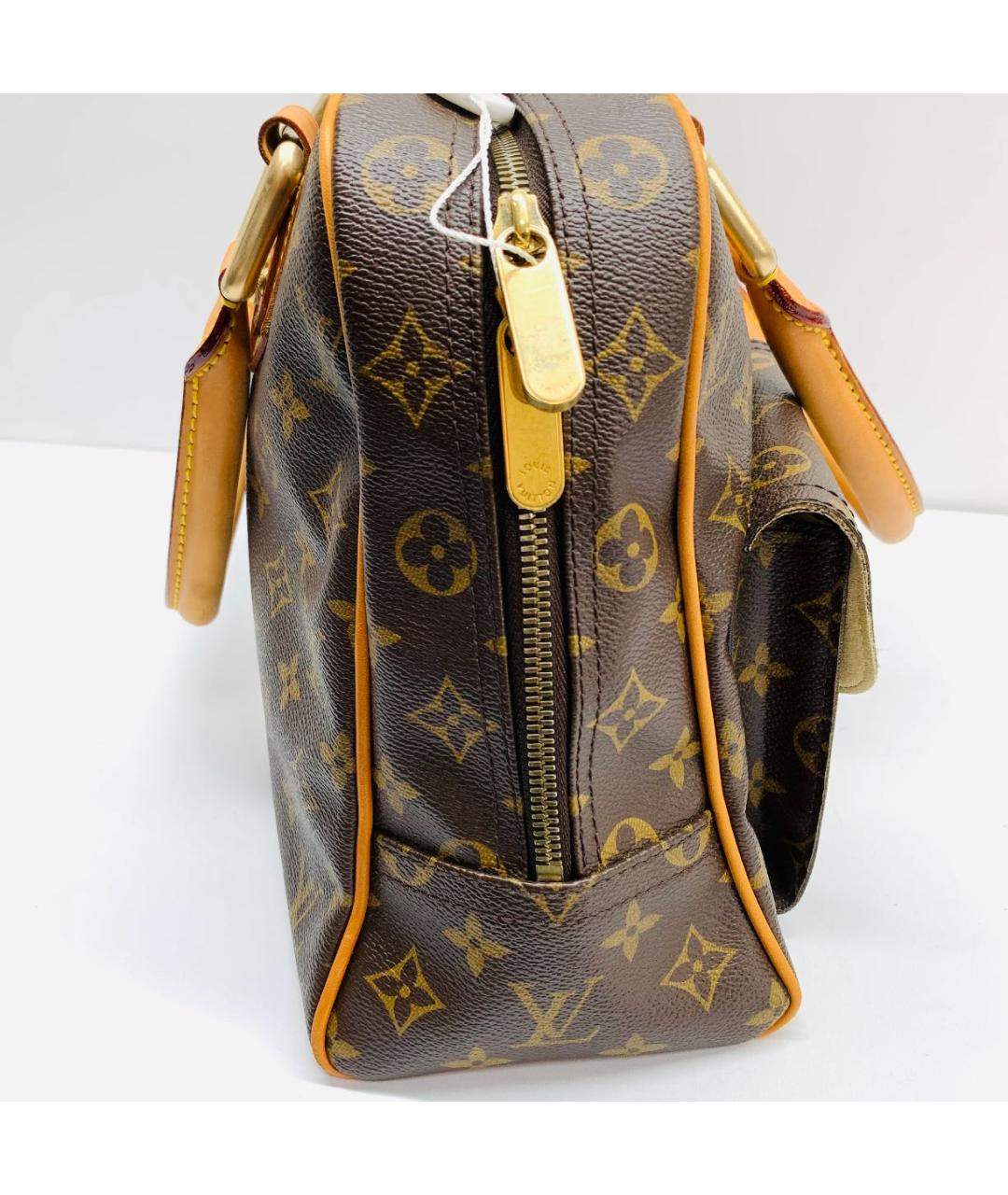 LOUIS VUITTON Коричневая кожаная сумка с короткими ручками, фото 3