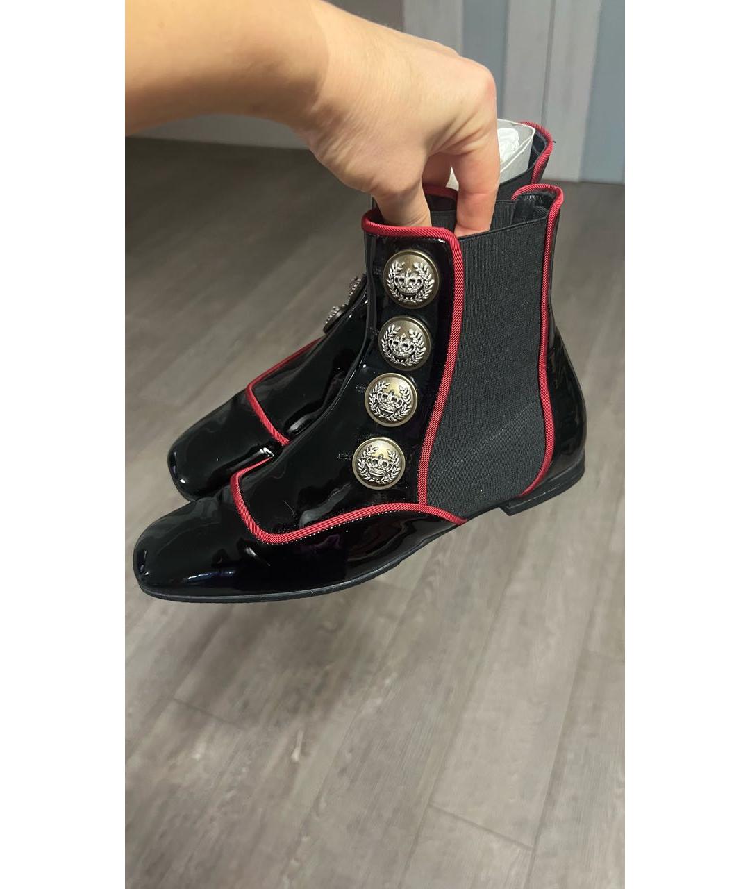 DOLCE&GABBANA Черные ботинки из лакированной кожи, фото 2