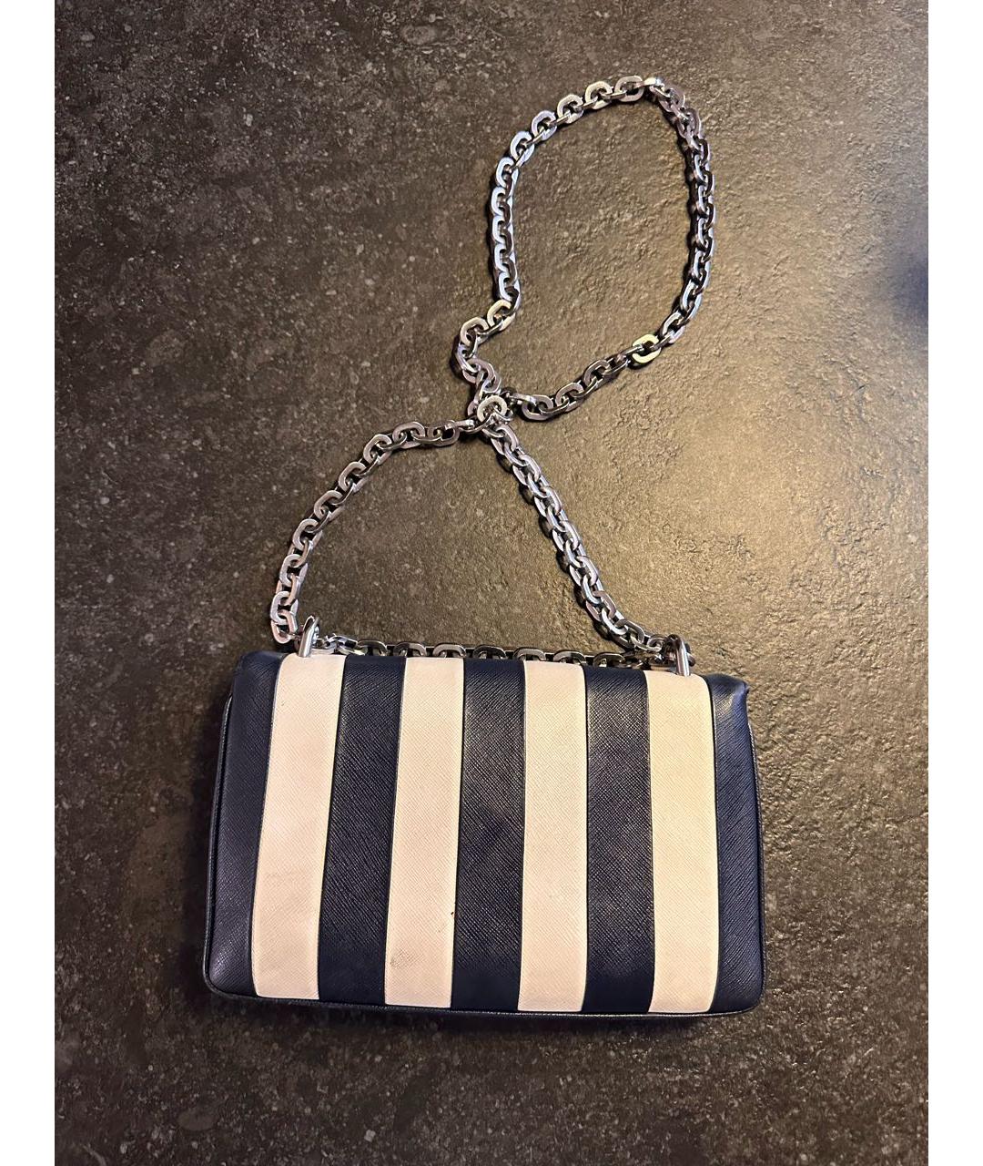 PRADA Темно-синяя кожаная сумка через плечо, фото 3