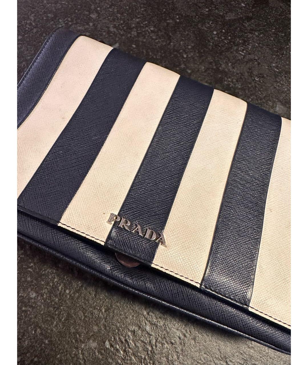 PRADA Темно-синяя кожаная сумка через плечо, фото 5