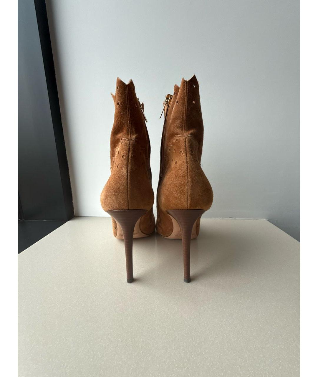 JIMMY CHOO Коричневые замшевые босоножки, фото 4