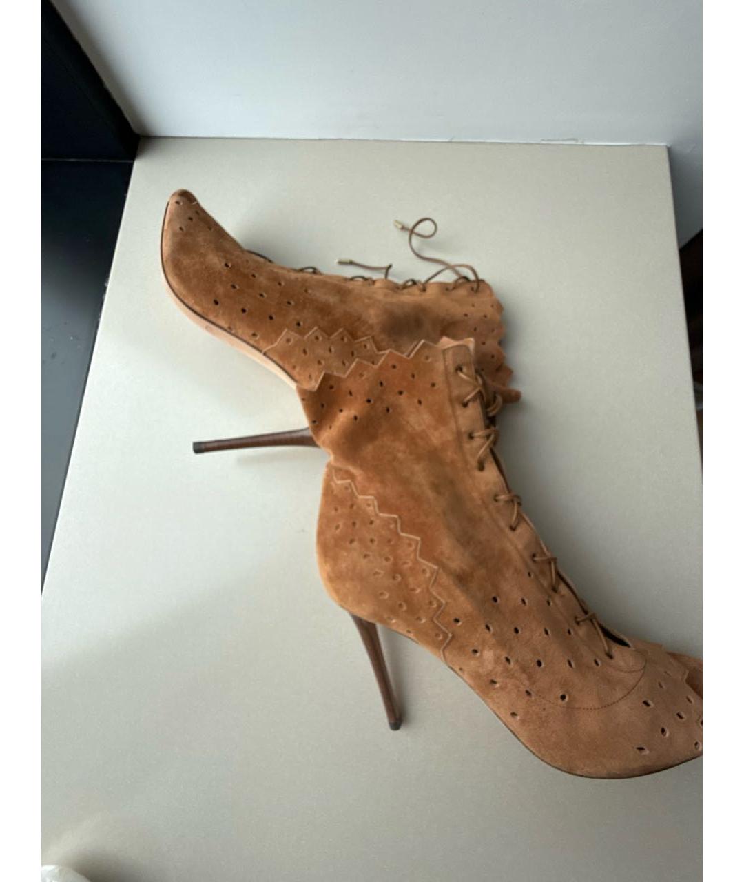 JIMMY CHOO Коричневые замшевые босоножки, фото 8