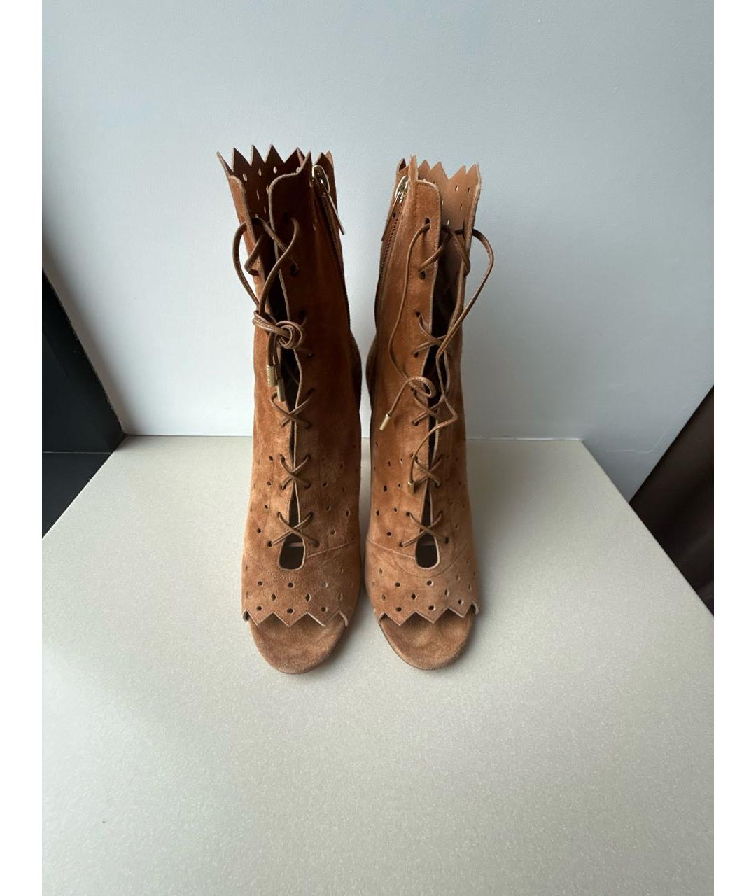 JIMMY CHOO Коричневые замшевые босоножки, фото 2