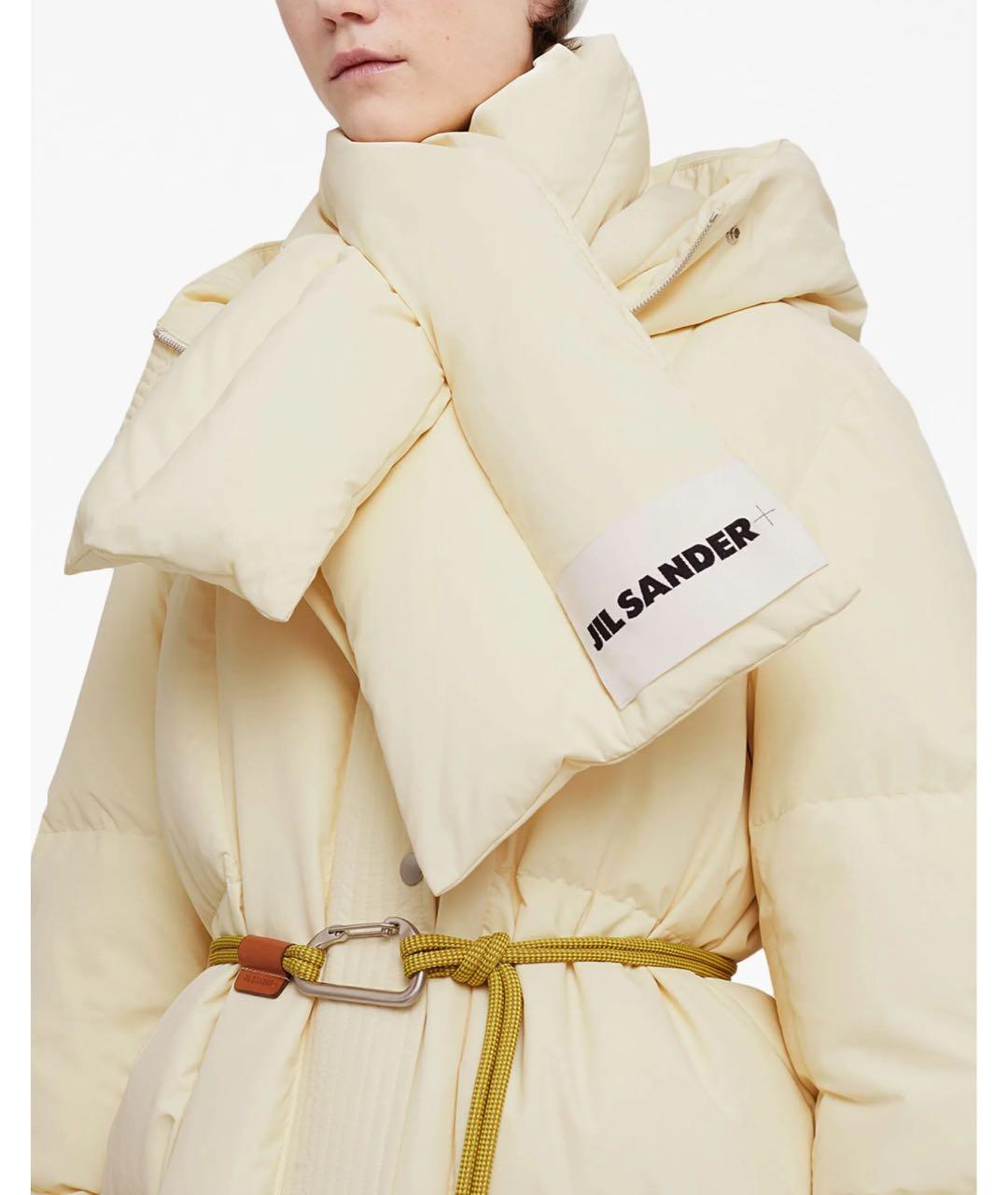 JIL SANDER Бежевый шарф, фото 2