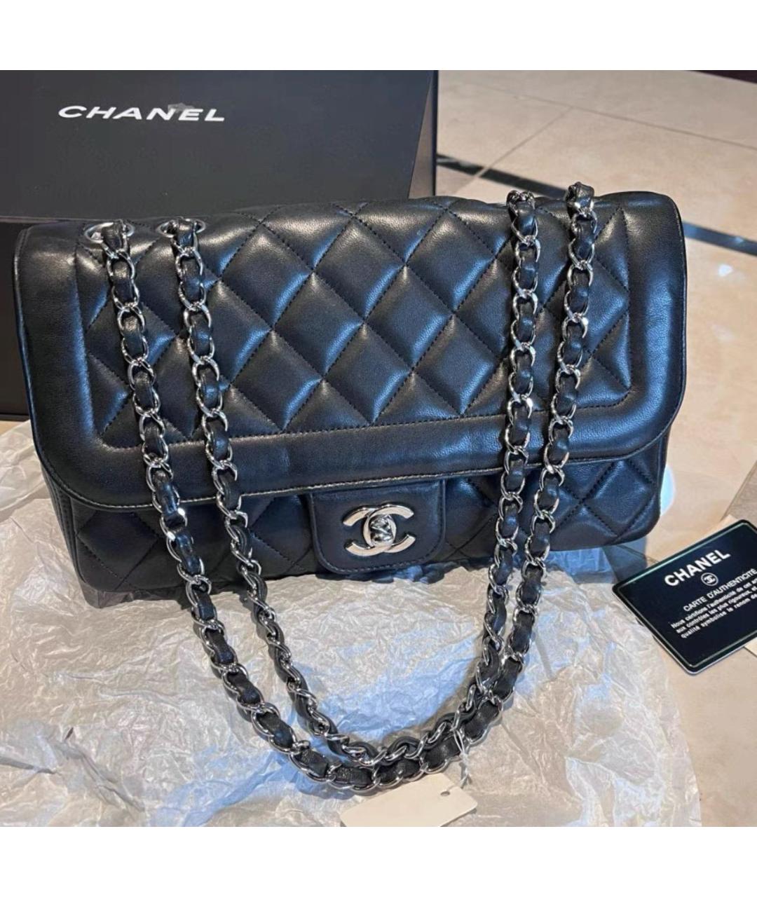 CHANEL Черная кожаная сумка тоут, фото 9