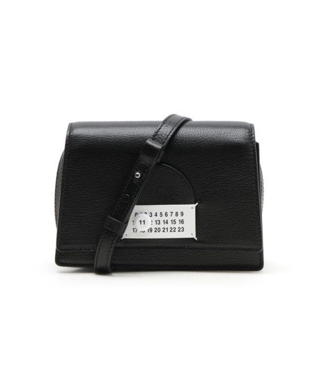 MAISON MARGIELA Черная кожаная сумка через плечо, фото 4