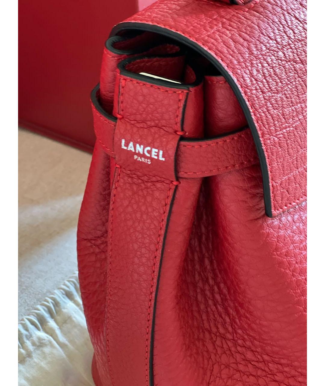 LANCEL Красная кожаная сумка через плечо, фото 3