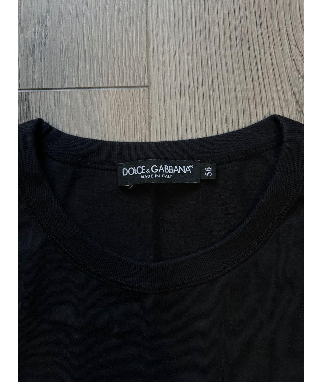 DOLCE&GABBANA Черная хлопковая футболка, фото 3