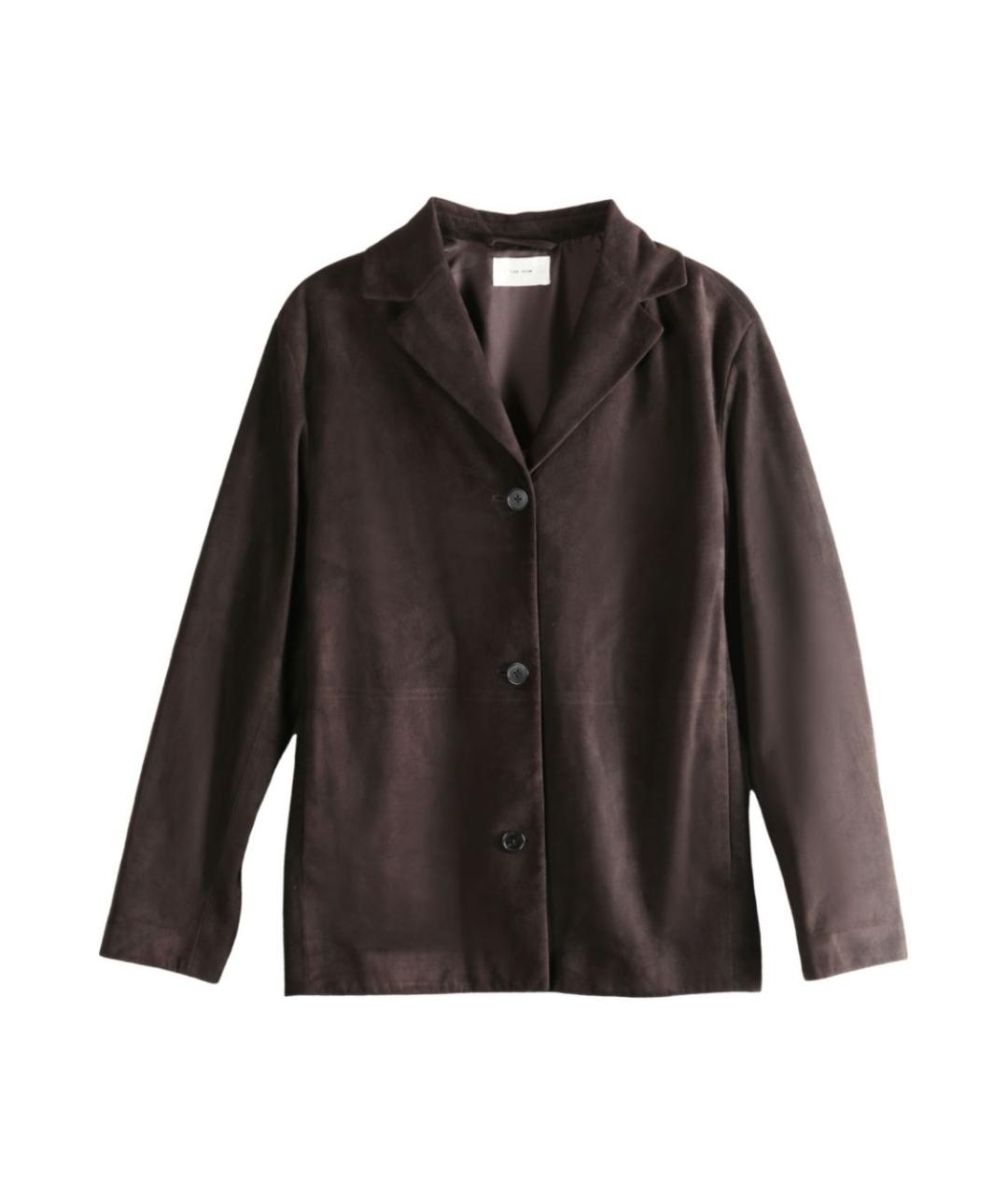 THE ROW Коричневая кожаная куртка, фото 1