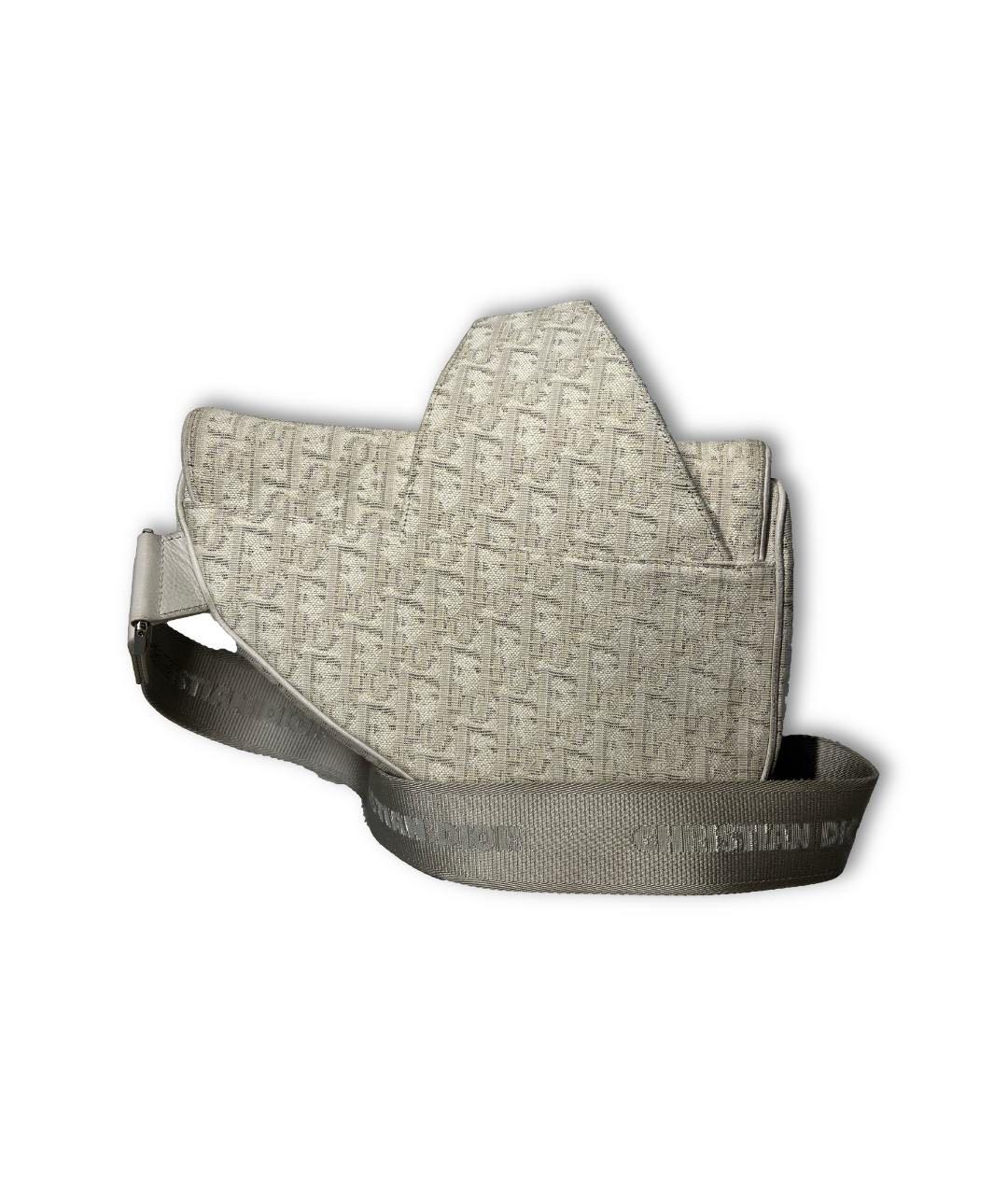 CHRISTIAN DIOR Бежевая жаккардовая сумка на плечо, фото 3