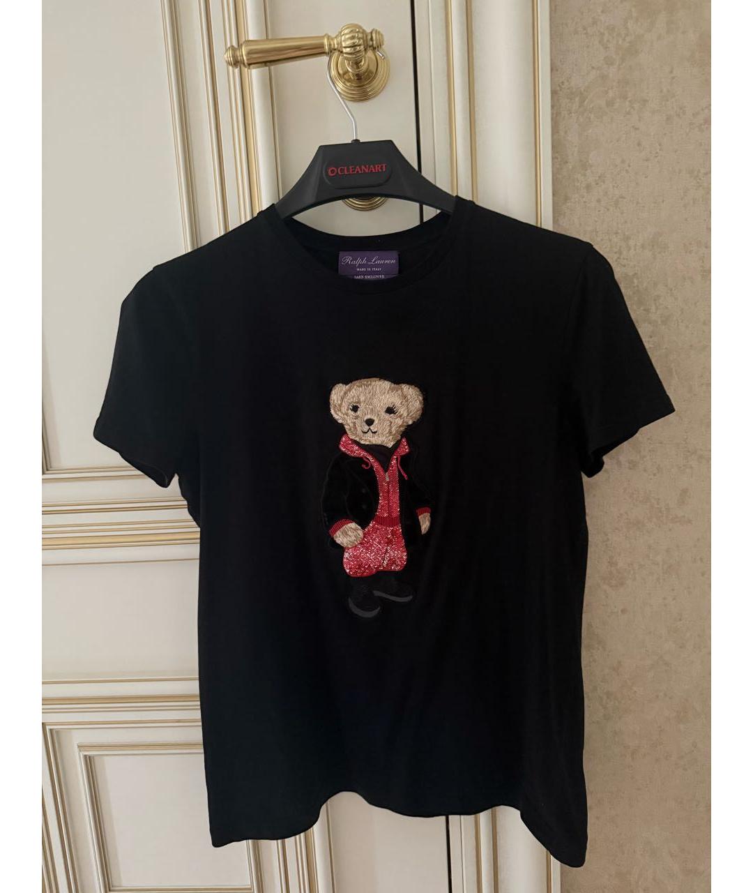 RALPH LAUREN Черная хлопковая футболка, фото 4