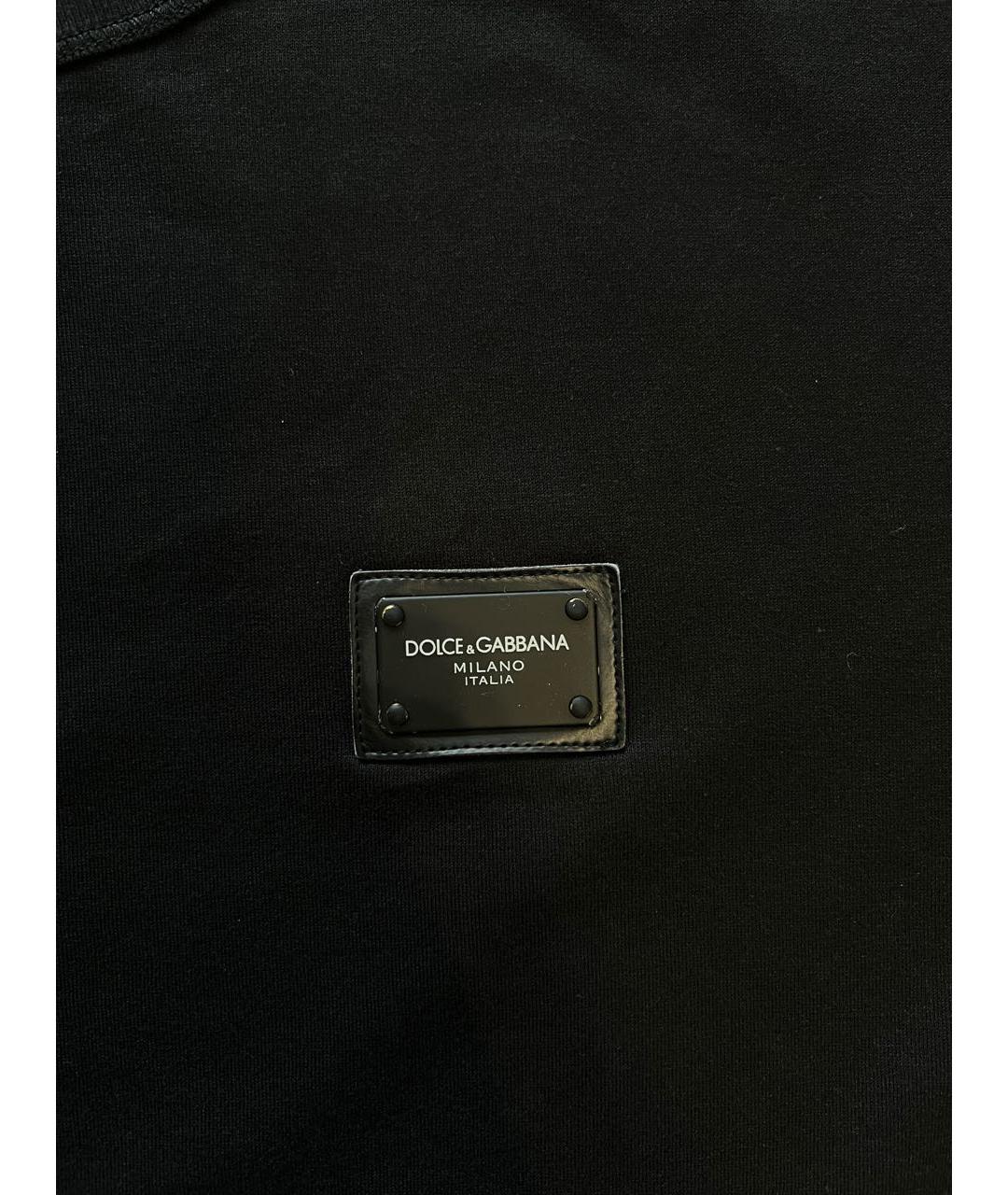 DOLCE&GABBANA Черная хлопковая футболка, фото 4