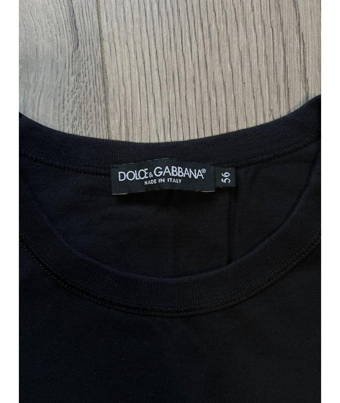 DOLCE&GABBANA Черная хлопковая футболка, фото 3