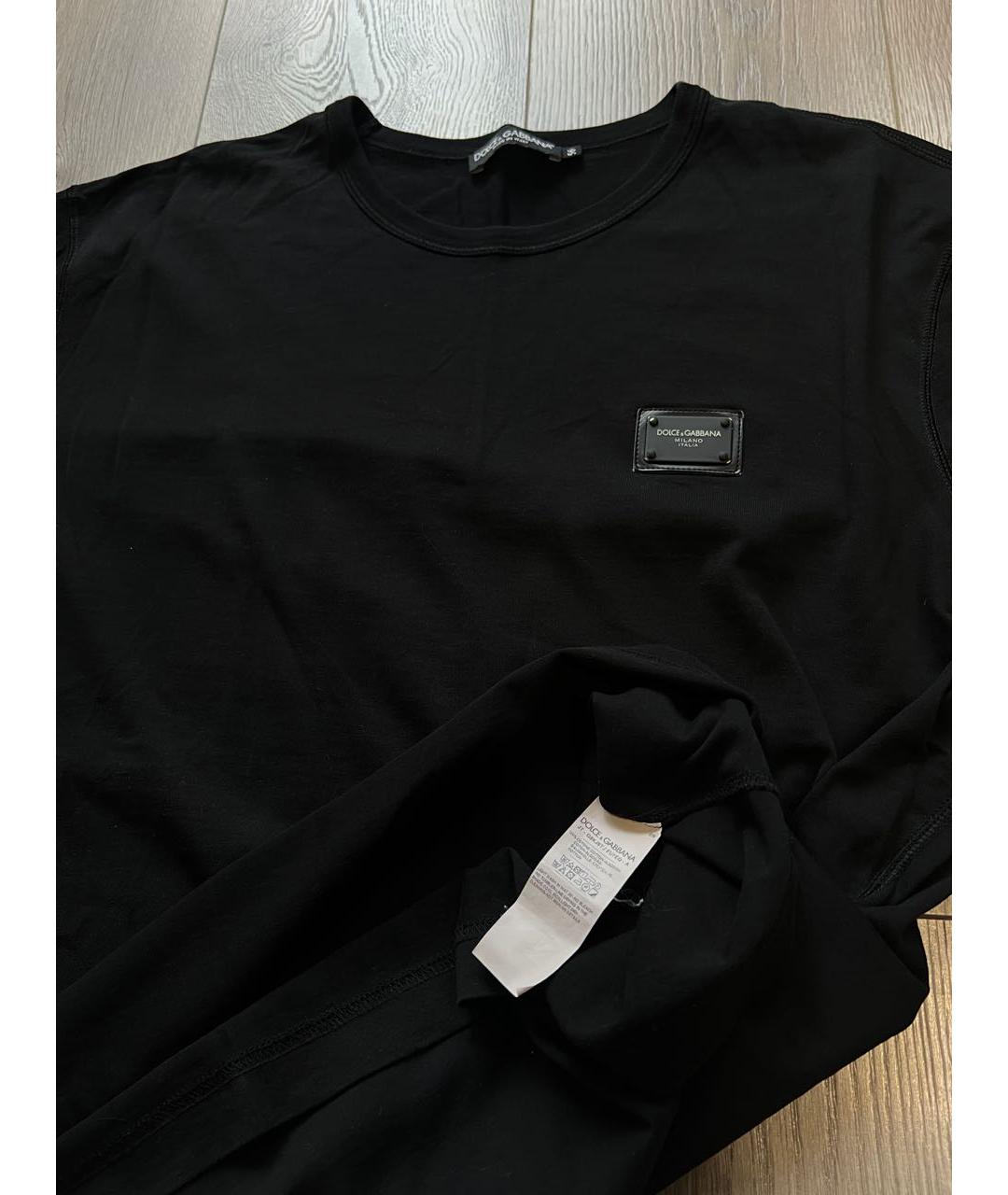DOLCE&GABBANA Черная хлопковая футболка, фото 5