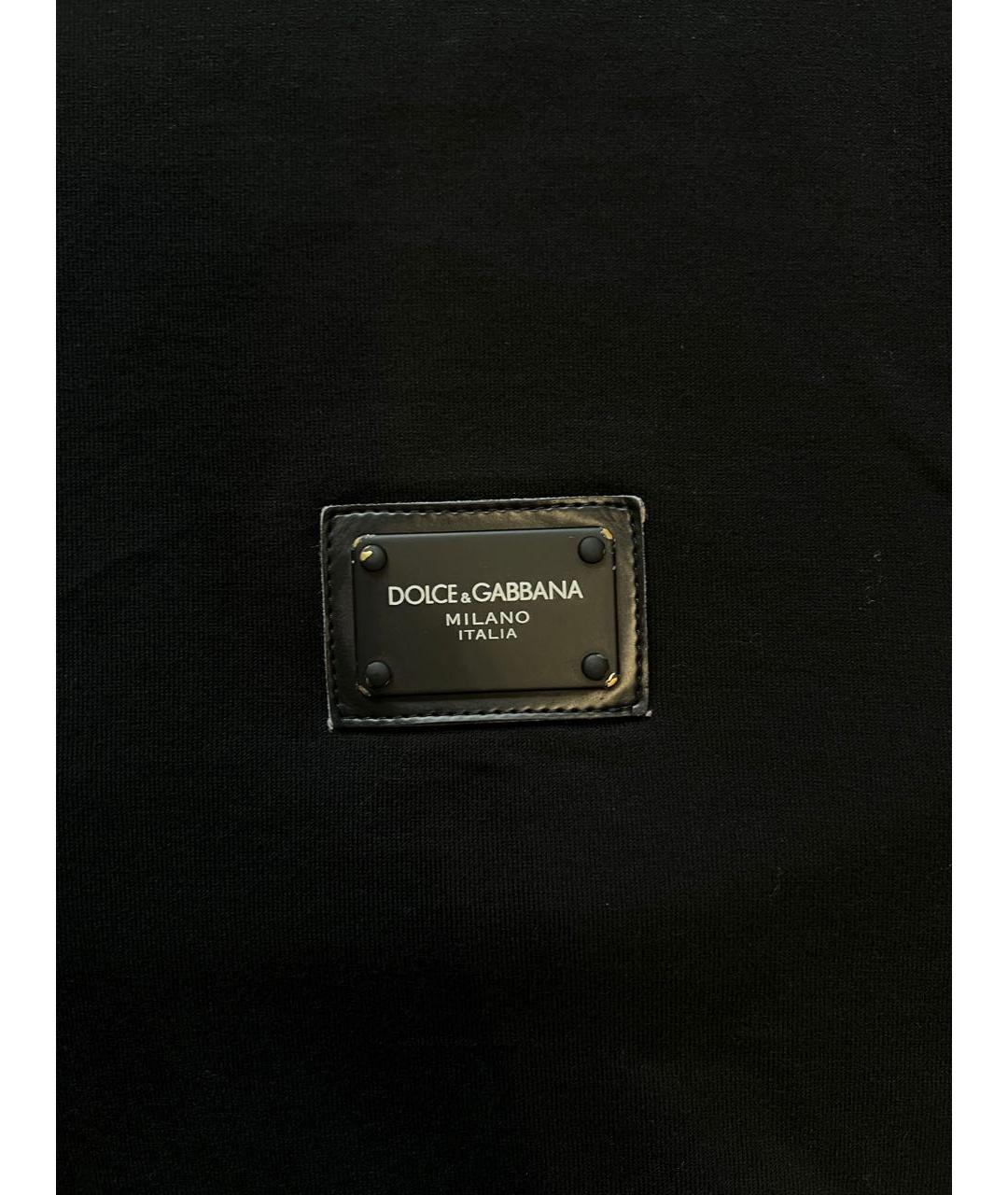 DOLCE&GABBANA Черная хлопковая футболка, фото 4