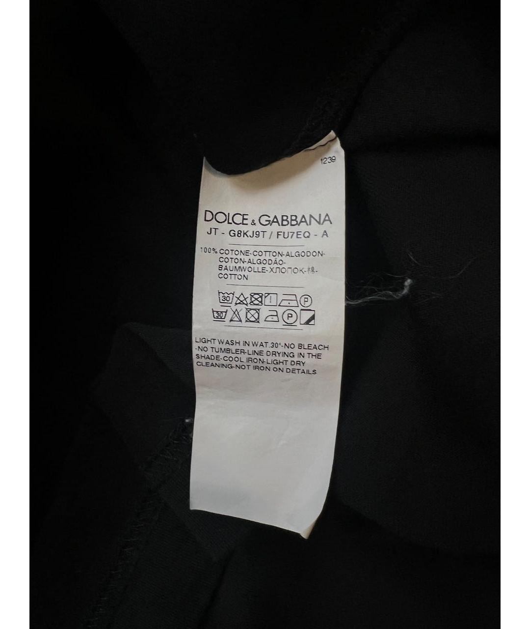 DOLCE&GABBANA Черная хлопковая футболка, фото 6