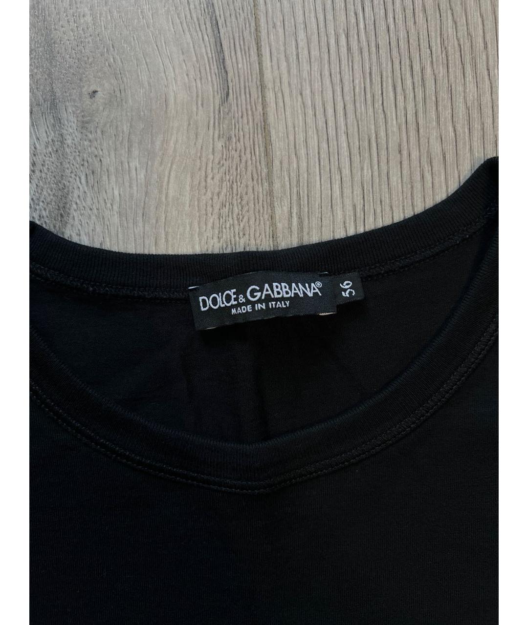 DOLCE&GABBANA Черная хлопковая футболка, фото 3