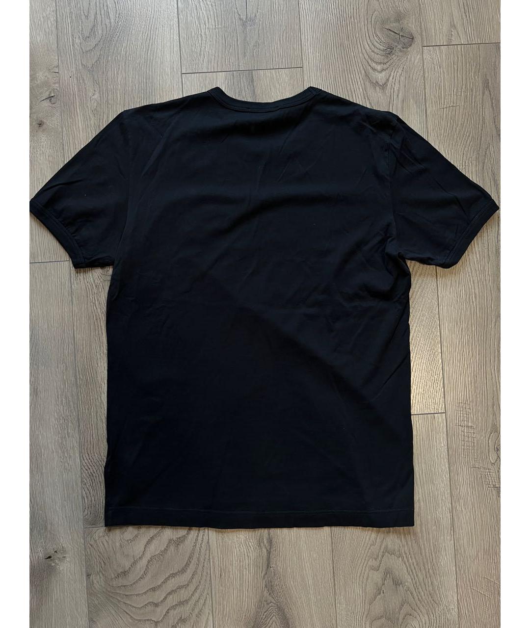 DOLCE&GABBANA Темно-синяя хлопковая футболка, фото 2