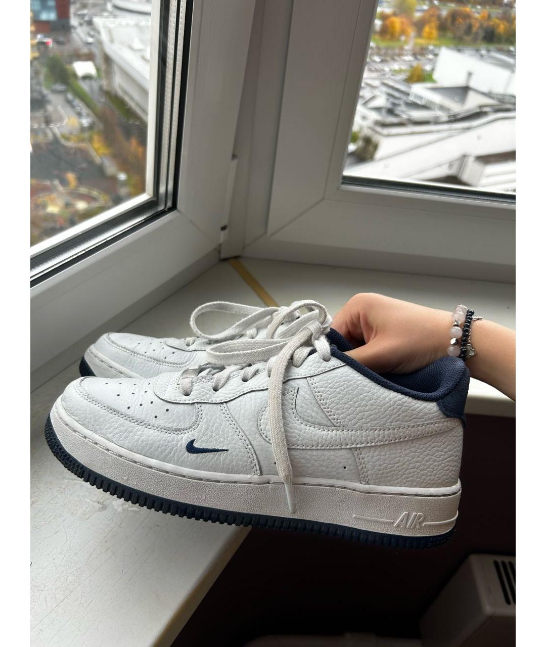NIKE Голубые кожаные кроссовки, фото 9