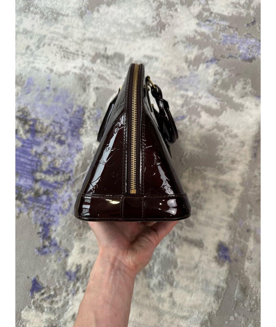 LOUIS VUITTON Бордовая сумка с короткими ручками из лакированной кожи, фото 4