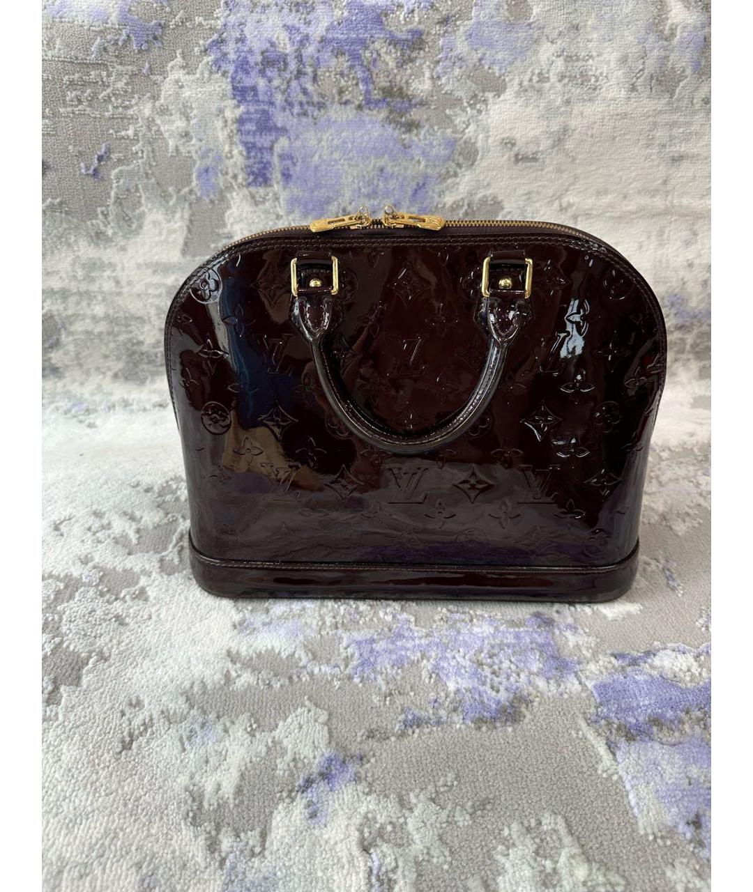 LOUIS VUITTON Бордовая сумка с короткими ручками из лакированной кожи, фото 2