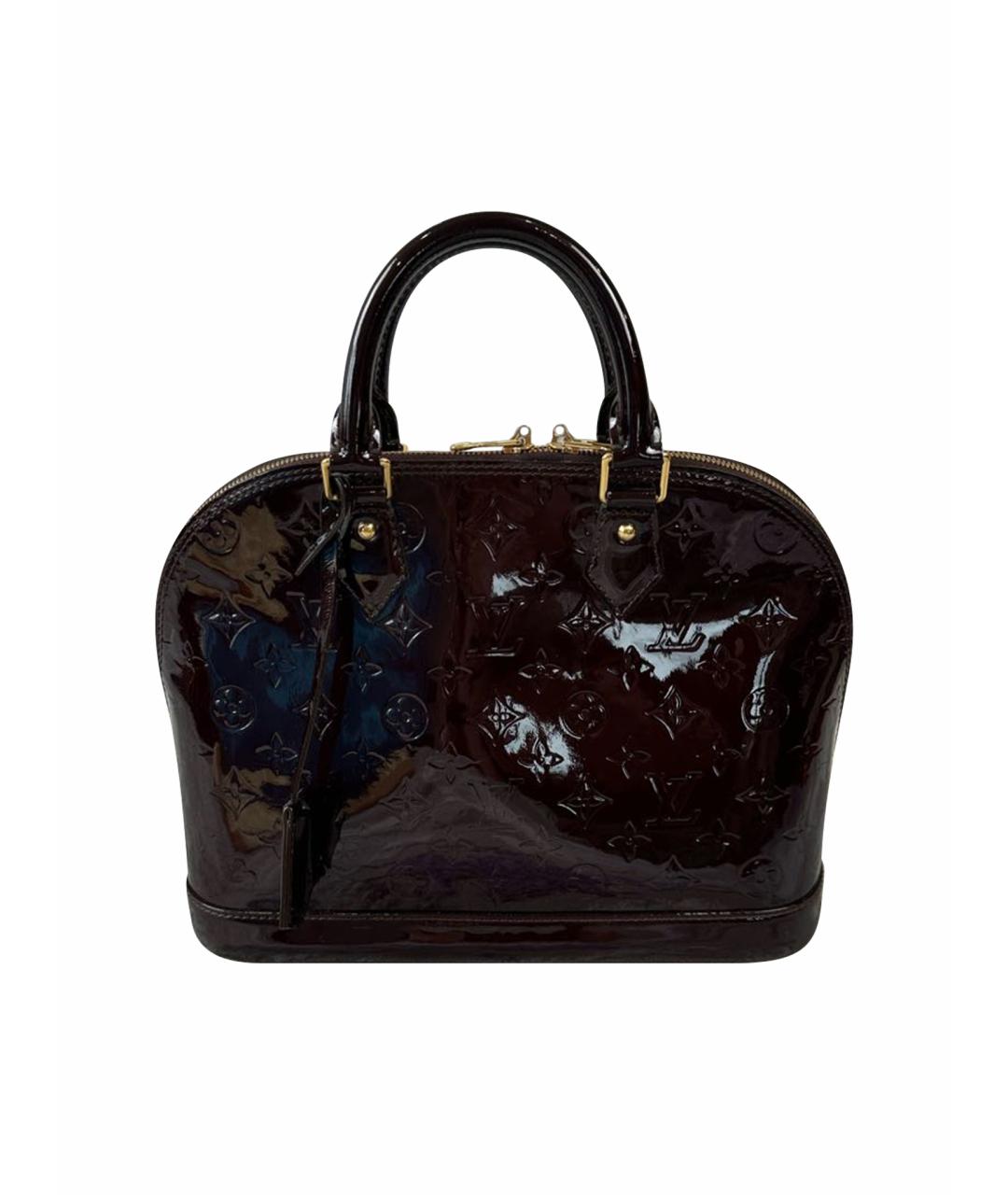 LOUIS VUITTON Бордовая сумка с короткими ручками из лакированной кожи, фото 1