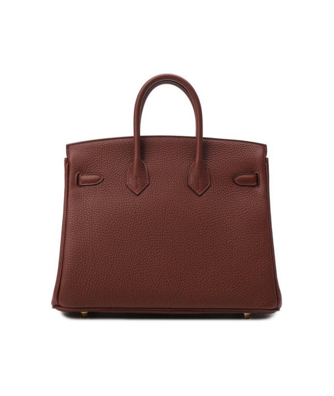 HERMES Бордовая кожаная сумка тоут, фото 2
