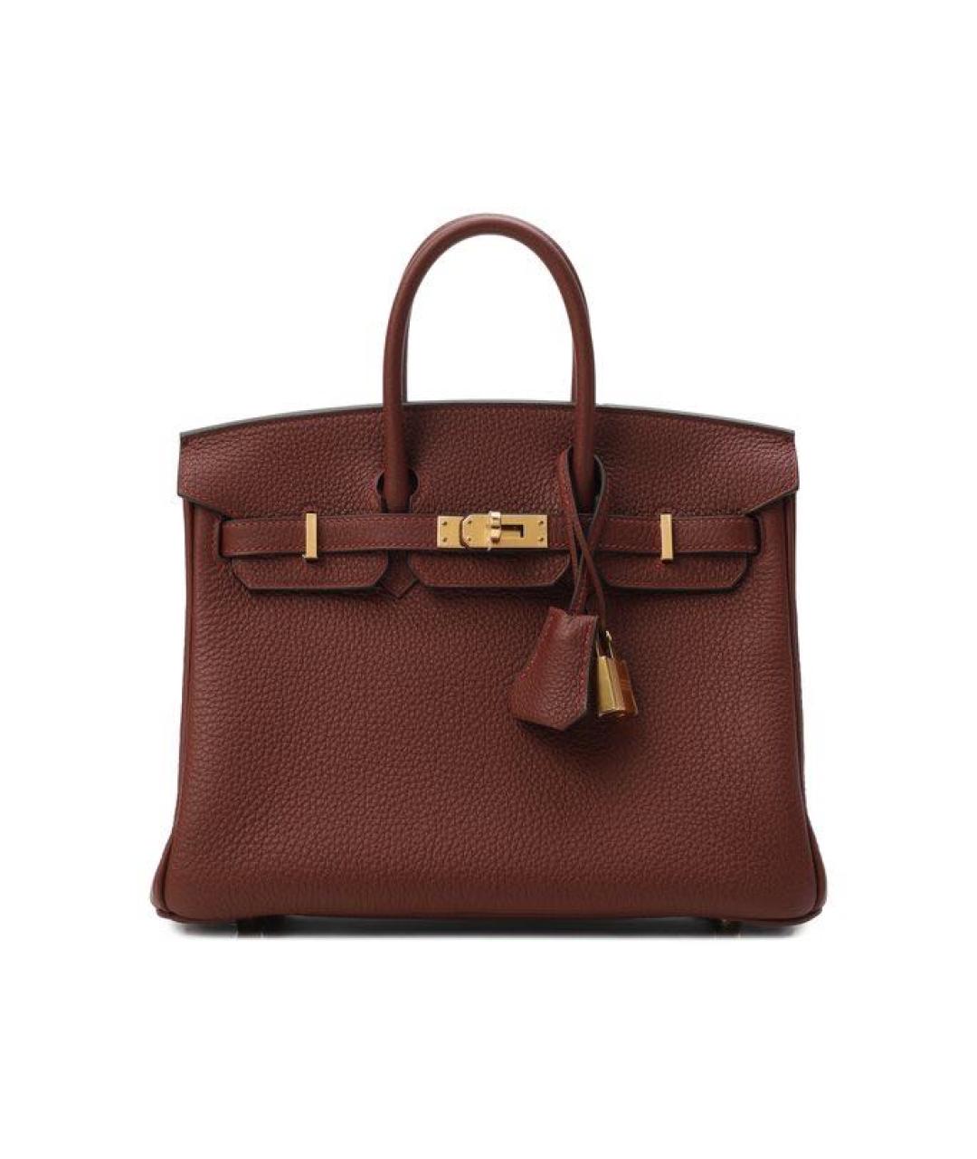 HERMES Бордовая кожаная сумка тоут, фото 1