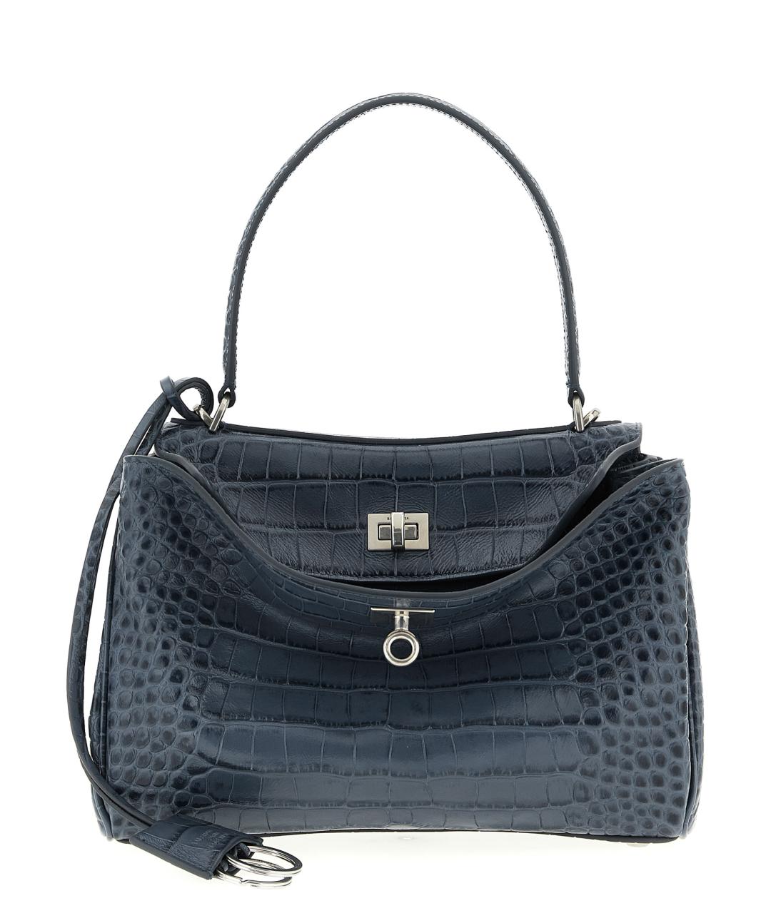 BALENCIAGA Синяя кожаная сумка с короткими ручками, фото 1